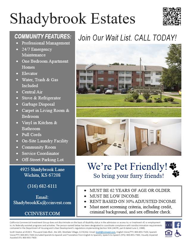 Affordable 1-Bedroom Senior Community. Join Our Wait List. CALL TODAY!