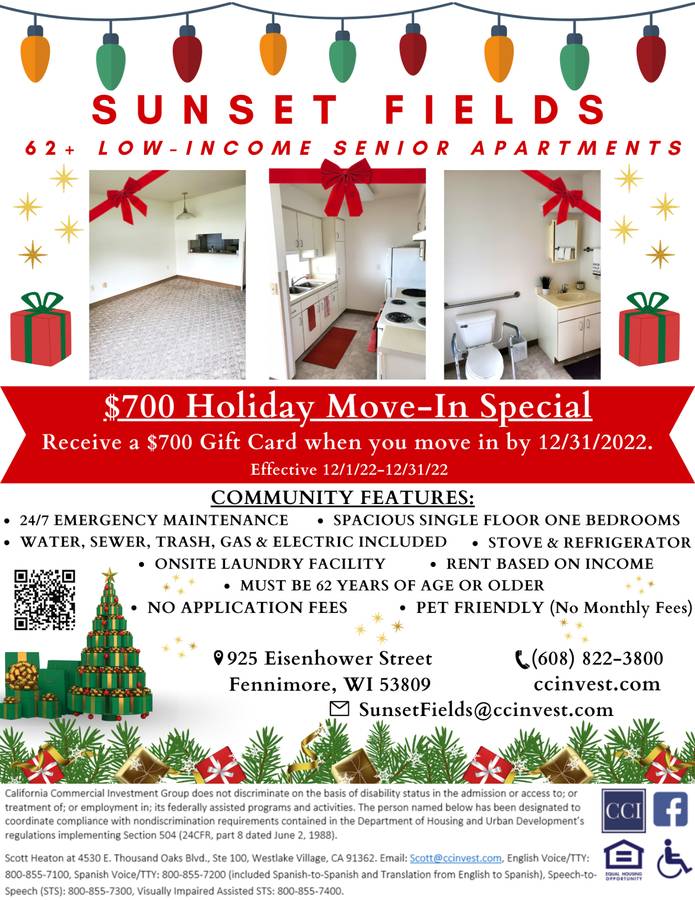 HOLIDAY MOVE-IN SPECIAL-ONE BEDROOMS AVAILABLE-CALL TODAY!
