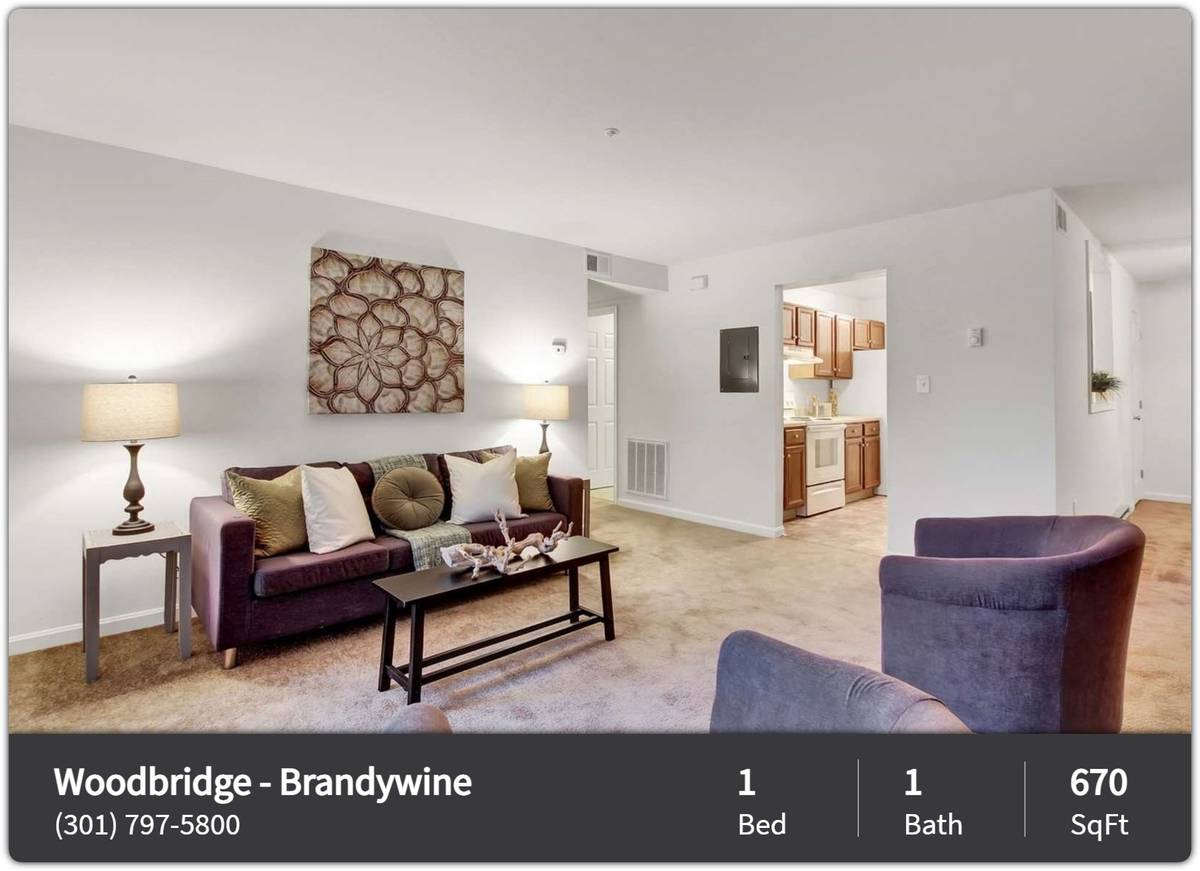 Check out our amazing location! 1 bed, 1 bath. Woodbridge - Brandywine